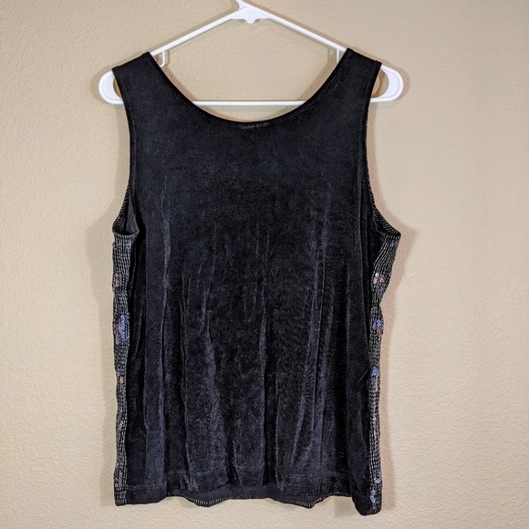 Black and Silver Sequins Sleeveless Top by Chico's - Picture 3 of 7